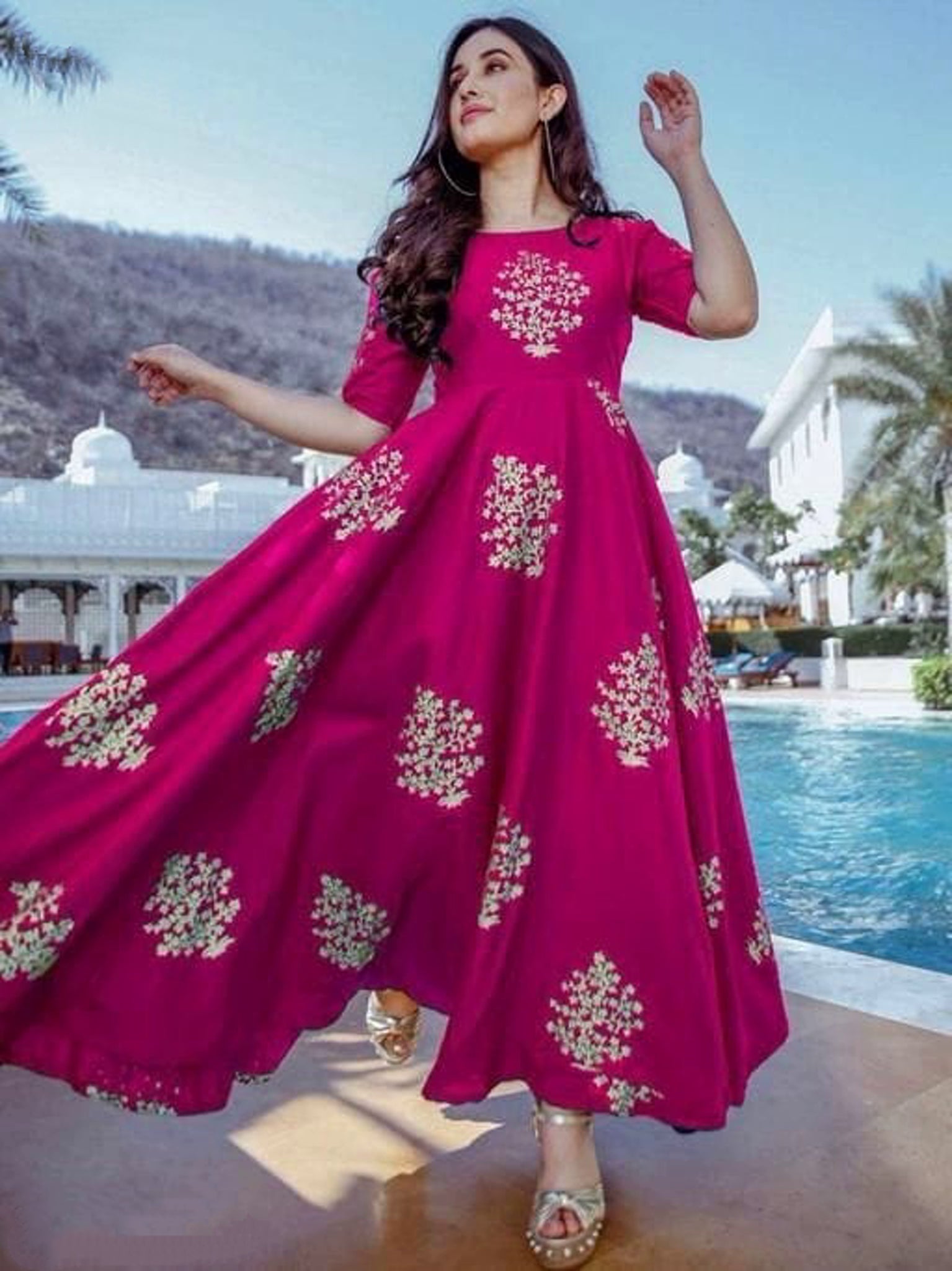 Pink colour kurtis online hotsell