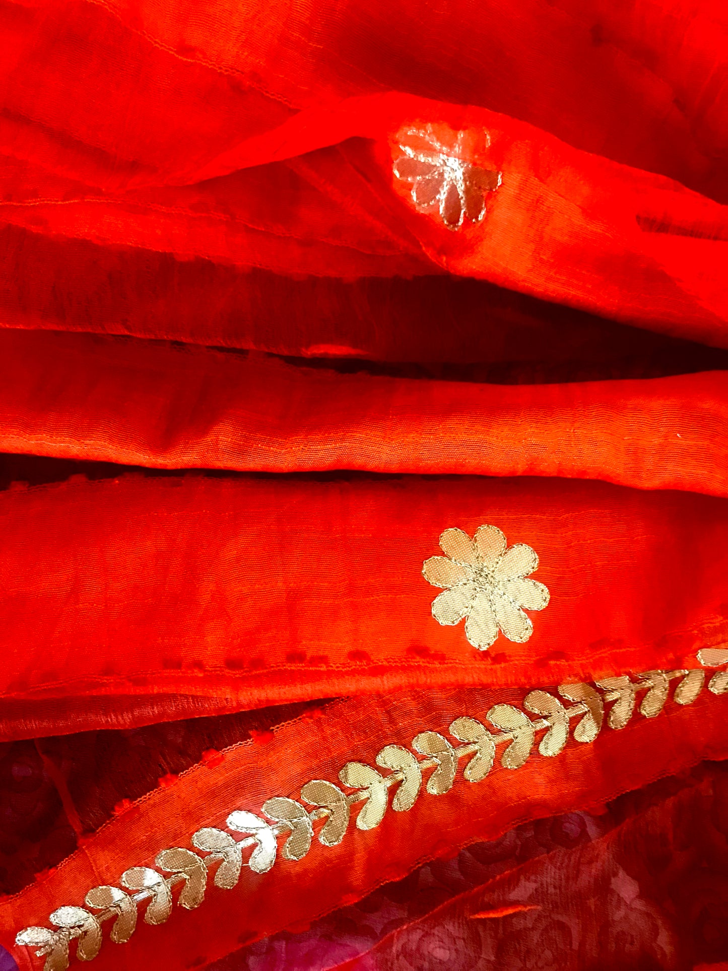 Runjhun Orange Organza Gotta Patti Dupatta