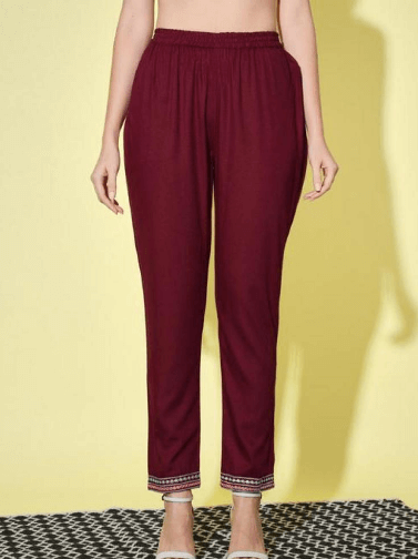 Urban Wardrobe Maroon Kurta Set with Contrasting Dupatta