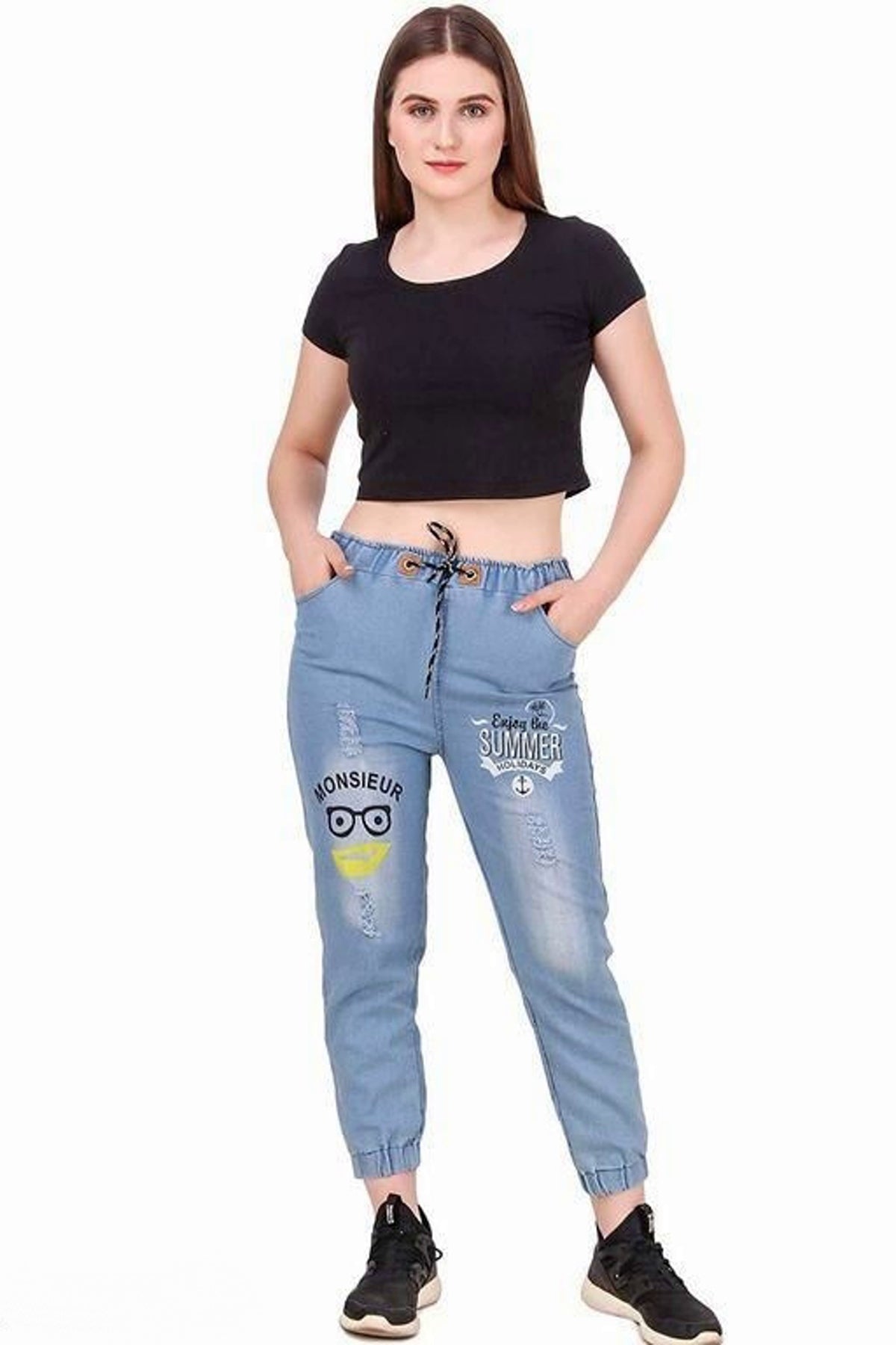 Women Blue Mid-Rise Super Stretchable Pants