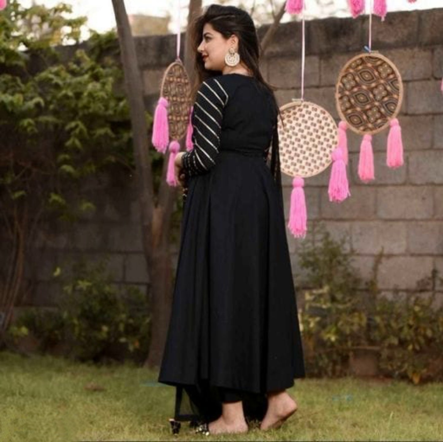 Designer Black Anarkali Kurta Set