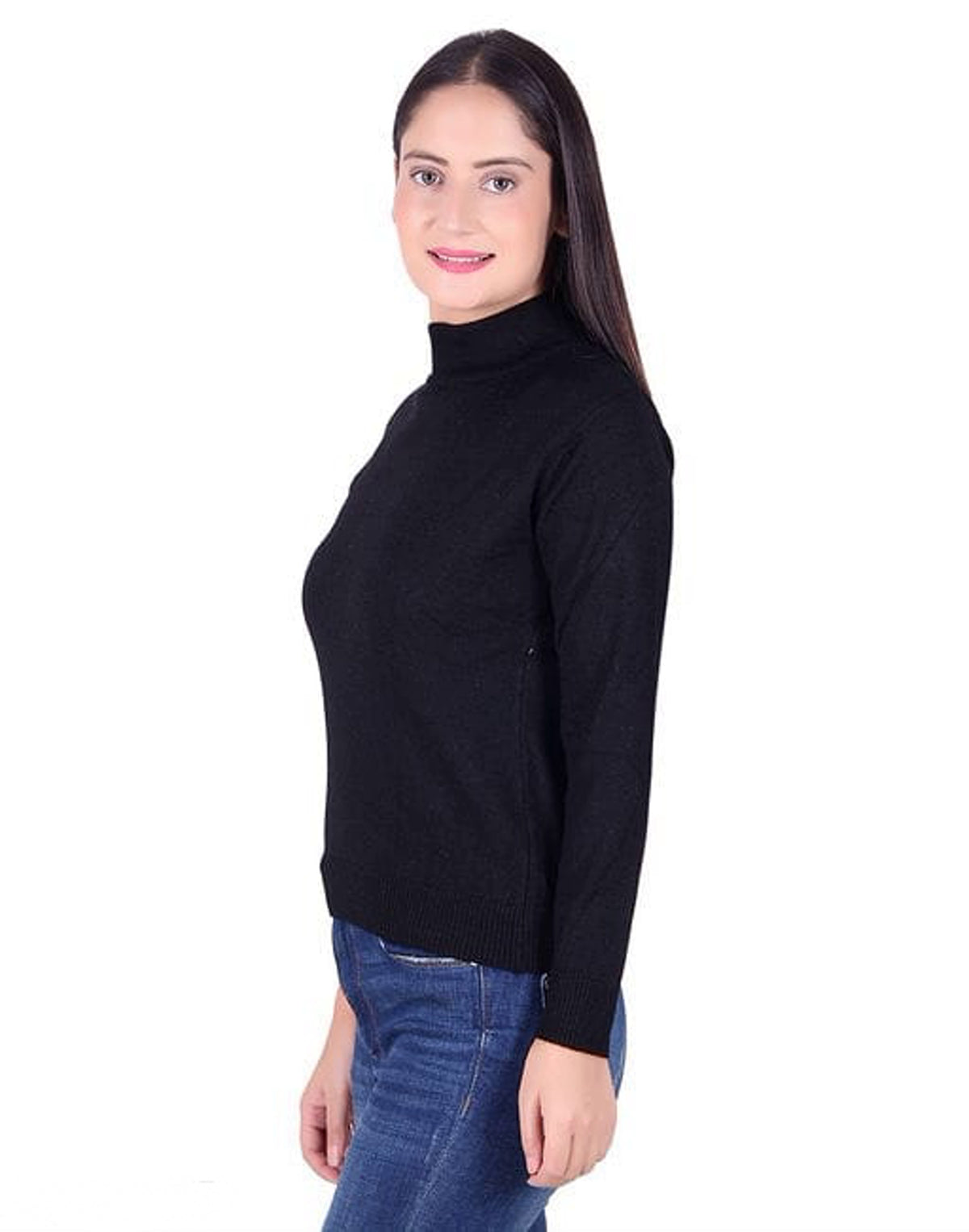 Black high neck online pullover