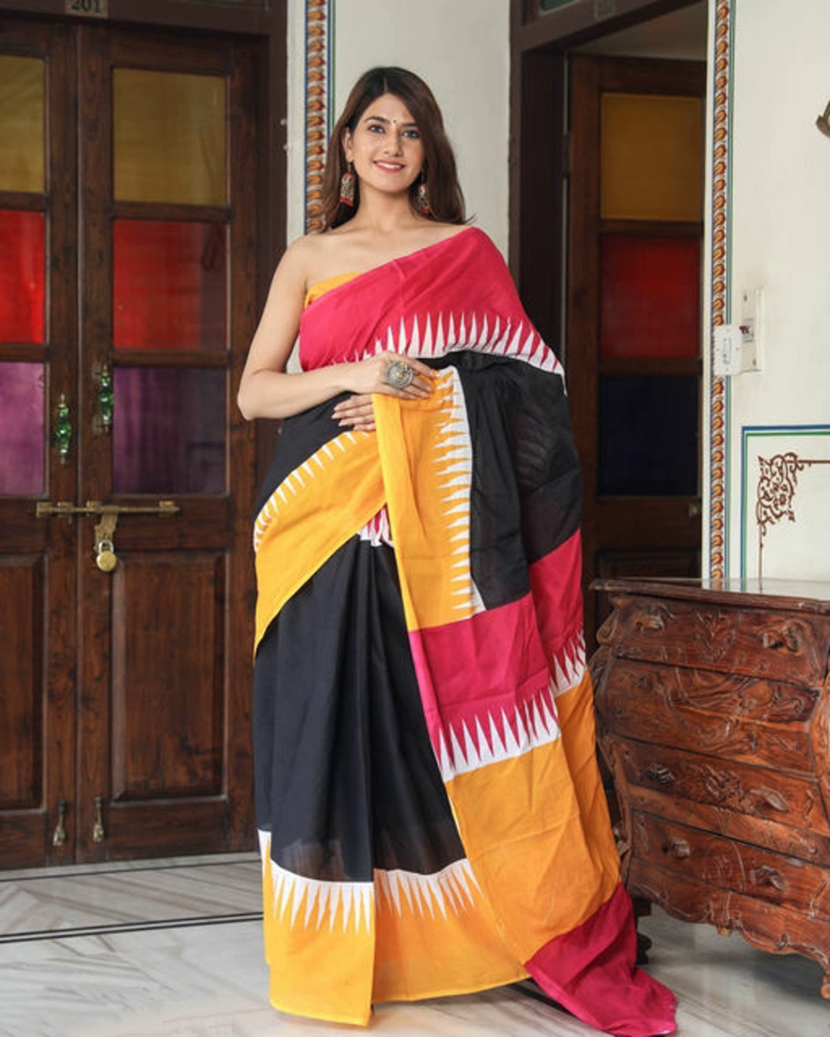 Designer Printed Cotton Saree