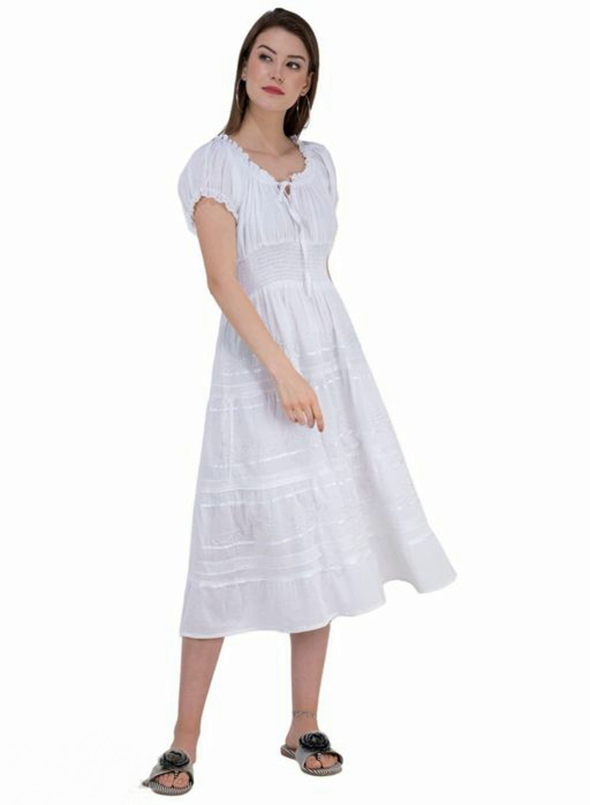 Linen Dresses for Women UK Spoon Neck Elegant Long Dress Comfy Cotton  Dresses Loose Summer Dresses Solid Color Holiday Beach Dresses Ballgown  Dress Date Casual Dresses Ladies Dresses UK Size : Amazon.co.uk: