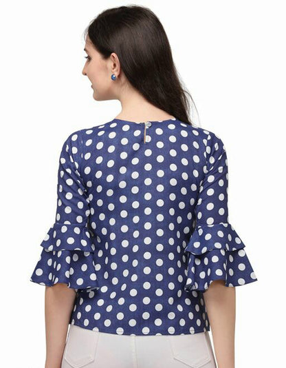 Women's Polka Dots Navy Blue Top