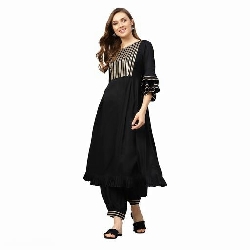 Women's Black Kurta Set