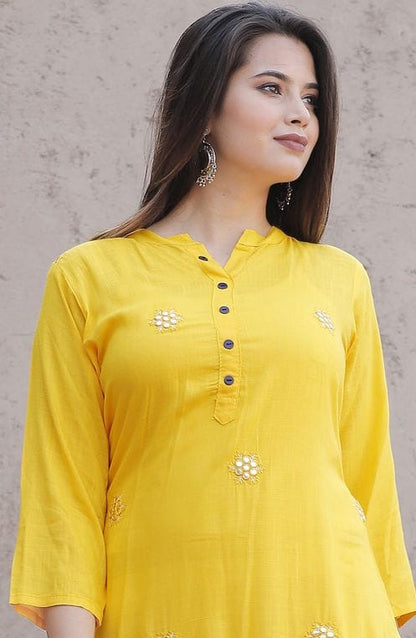 Women's Rayon Kurta Set with Palazzos