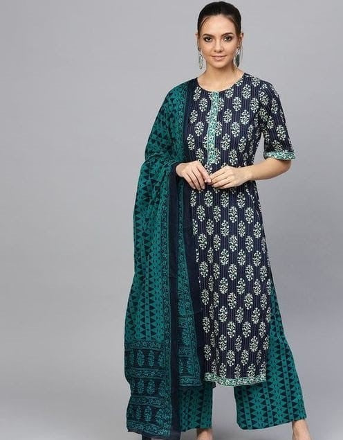 Women's Printed Cotton Kurta Set